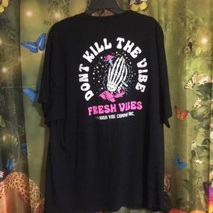 NWOT mens fresh vibes don’t kill the vibe skeleton hands tshirt size XXL